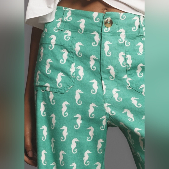 NWT Anthropologie The Colette Cropped Wide-Leg Pants by Maeve:Linen Edition - Picture 2 of 13